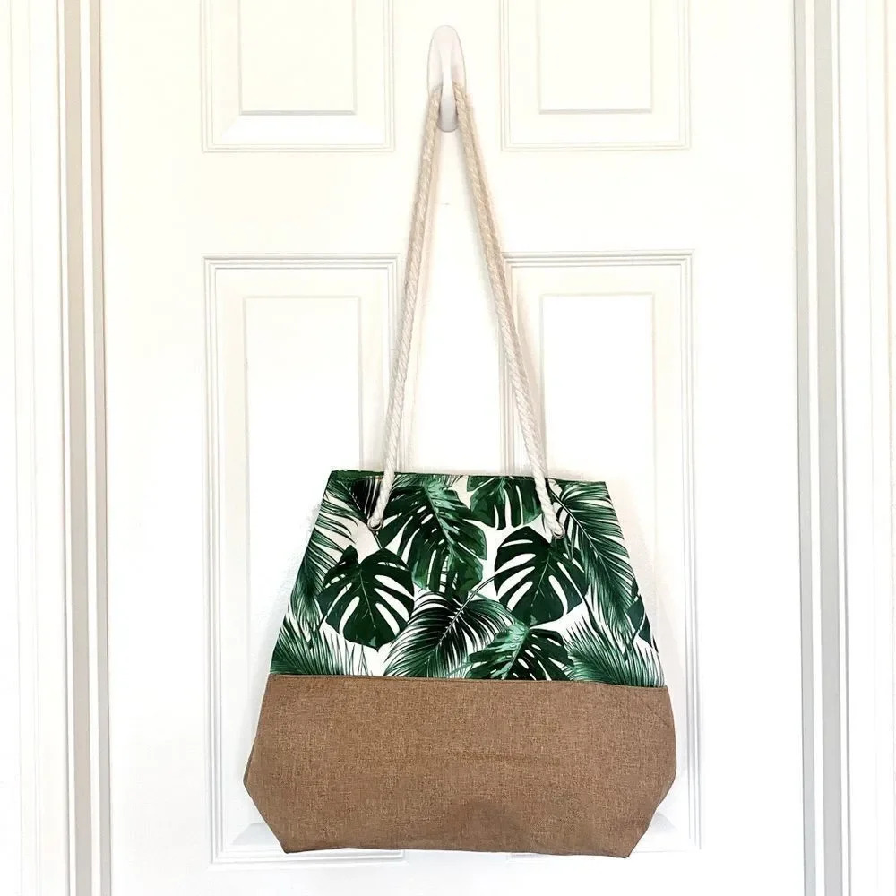 Chi for Ulta Beauty Palm Leaf Rope Strap Pool Beach Bag